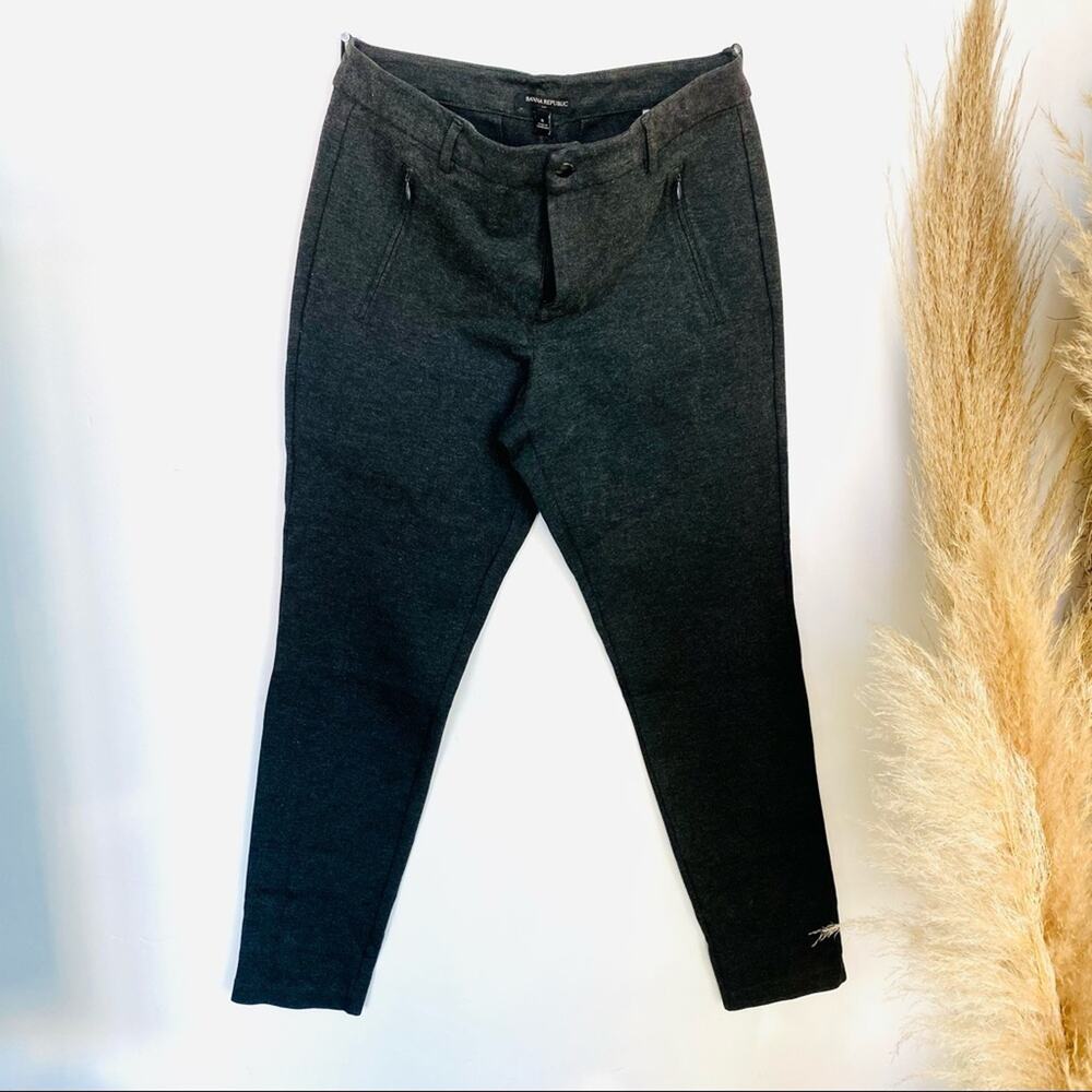 BANANA REPUBLIC Heather Grey Gray Cropped Crop Slim Skinny Trouser Work Pant 8 - Picture 2 of 7